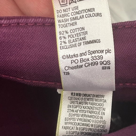 Maroon marks & Spenser skinny plus size pants size 14 - Picture 3 of 8